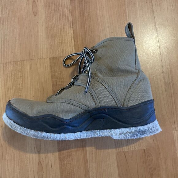 Hodgman Light Weight Wading Shoes Ankle Boots Size 8‎ M Beige Lace Up - Picture 3 of 14